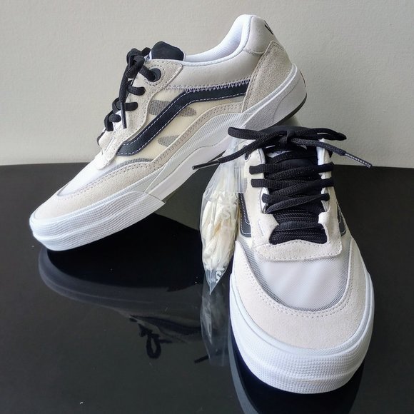 Vans Men's Wayvee Suede Mesh Sneaker in Nice Marshmallow / White - Picture 12 of 14